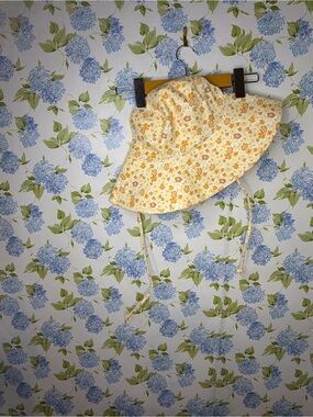 Lack Of Color Cream and Yellow Floral Sun Hat